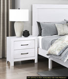 ZUN Modern White Finish 1pc Nightstand of 2x Drawers Black Hardware Wooden Bedroom Furniture B011P146407