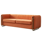 ZUN Contemporary Velvet Sofa Couch 84.25''W for Living Room, Orange W57946170