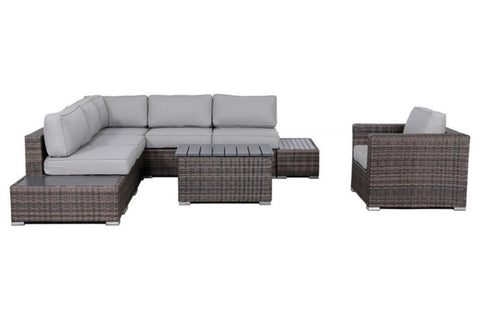 ZUN LSI 9-Piece Sectional Set plus Cushions in Espresso B120P146844