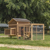 ZUN Chicken Coop with Wheels and handrails,Weatherproof Outdoor Chicken Coop with Nesting Box, Outdoor W142782621