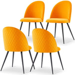 ZUN Dining Chair, Orange Velvet, Metal Black legs, Set of 4 Side Chairs W116459162