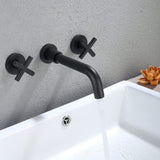 ZUN Bathroom Faucet Wall Mounted Bathroom Sink Faucet TH8008MB