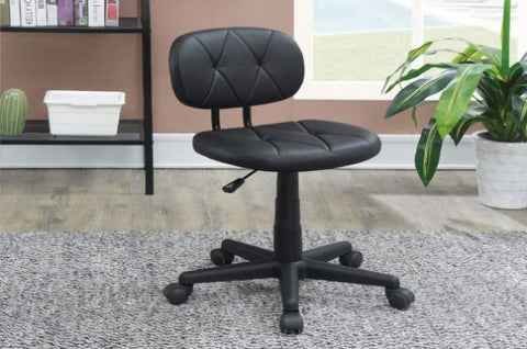 ZUN Modern 1pc Office Chair Black Tufted Design Upholstered Chairs with wheels HS00F1676-ID-AHD