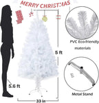 ZUN 5Ft Premium Spruce Artificial Christmas Tree w/Metal Stand; White W104164386