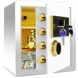 ZUN 2 Cub Safe Box, 3 opening methods LCD display Safe for Money Valuables White W2161128157