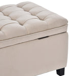 ZUN U-stye Upholstered Flip Top Storage Bench with Button Tufted Top WF280924AAA
