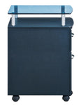 ZUN Techni Mobili Rolling File Cabinet with Glass Top, Graphite RTA-S06-GPH06