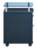 ZUN Techni Mobili Rolling File Cabinet with Glass Top, Graphite RTA-S06-GPH06