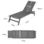 ZUN Outdoor Chaise Lounge Chair,Five-Position Adjustable Aluminum Recliner,All Weather For 50769993