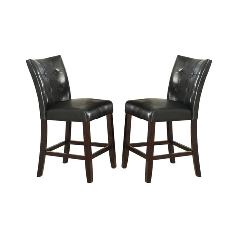 ZUN Leather Upholstered High Dining Chair, Black SR011754
