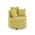 ZUN Modern Chenille Upholstered Swivel Backrest Chair for Living Room, with Movable Wheels, Including 3 W48790921