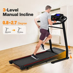 ZUN Folding Treadmills for Home - 3.5HP Portable Foldable with Incline, Electric Treadmill for Running W215120537