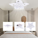 ZUN Ceiling Light Fan with Remote Control/app Control,3 Colors 6 Speeds 27In 40W Dimmable Flower Shape 26615980