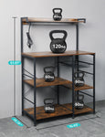 ZUN Baker’s Rack with Power Outlet, 6-Tier Kitchen Storage Rack, Coffee Bar with Storage Basket, 59622957