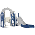 ZUN Toddler Slide and Swing Set 5 in 1, Kids Playground Climber Slide Playset with Telescope, PP321359AAC