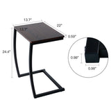 ZUN Industrial Sofa Side Table, C Shaped End Table, Portable Bedside Workstation, Laptop Holder with W2181P146728