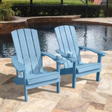 ZUN Blue Pool Garden Outdoor Lounger Patio Lounge Chairs Adirondack Chairs Set Of 2 W1828P147977