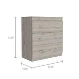 ZUN Calvetta 3-Drawer Dresser Light Grey B06280130