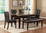 ZUN Espresso Finish Casual 1pc Dining Table Faux Marble Top Transitional Dining Room Furniture B01146563