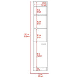 ZUN Dowling 2-Shelf Rectangle Linen Cabinet Black Wengue B06280221