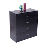 ZUN [FCH] Storage Bedside Table, 4 Drawers Chest, Black 78784751