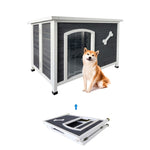 ZUN Large Wooden Dog House, Outdoor Waterproof Dog Cage, Windproof and Warm Dog Kennel Easy to Assemble W77352531