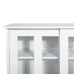 ZUN Sideboard Modern White Storage Cabinet with Sliding Doors/Adjustable Shelves W1314130136