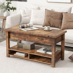 ZUN ON-TREND Lift Top Coffee Table, Multi-Functional Coffee Table with Open Shelves, WF314404AAP