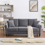 ZUN Modern Velvet Couch with 2 Pillow, 78 Inch Width Living Room Furniture, 3 Seater Sofa with Plastic W142061913