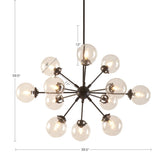 ZUN Paige 12-Light Chandelier with Oversized Globe Bulbs B03596546