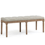 ZUN 45 Inch 6-Leg Wide Contemporary Rectangle Large Ottoman Bench in Grey Linen Look Fabric W1955121376