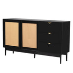 ZUN U_Style Featured Two-door Storage Cabinet with Three Drawers and Metal Handles , Suitable for WF308422AAB