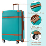 ZUN Hardshell Luggage Sets 3 Piece double spinner 8 wheels Suitcase with TSA Lock Lightweight PP310367AAF