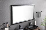 ZUN 72in. W x 48in. H Oversized Rectangular Black Framed LED Mirror Anti-Fog Dimmable Wall Mount W1272114901