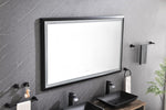 ZUN 60in. W x 36in. H Oversized Rectangular Black Framed LED Mirror Anti-Fog Dimmable Wall Mount W127256746