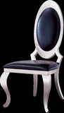 ZUN Leatherette Dining Chair with Oval Backrest Set of 2, Stainless Steel Legs W131165712