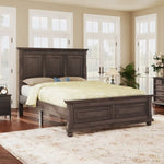 ZUN Traditional Town and Country Style Pinewood Vintage Queen Bed, Rich Brown WF316938AAD