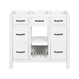 ZUN 36''Bathroom Vanity without Sink,Modern Bathroom Storage Cabinet with 2 Drawers and 2 Cabinets,Solid WF316255AAK