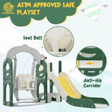 ZUN Toddler Slide and Swing Set 5 in 1, Kids Playground Climber Slide Playset with Telescope, PP321359AAL