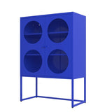 ZUN Blue Storage Cabinet with Doors, Modern Blue Accent Cabinet, Free Standing Cabinet, Buffet W39663452