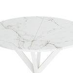 ZUN 31.5'' Modern Cross Leg Round Dining Table, White Marble Top Occasional Table, Two Piece Removable W757140955