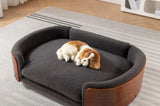 ZUN Scandinavian style Elevated Dog Bed Pet Sofa With Solid Wood legs and Walnut Bent Wood Back, W794125953