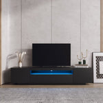 ZUN TV Cabinet Wholesale, Black TV Stand with Lights, Modern LED TV Cabinet with Storage Drawers, Living W33140083