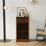 ZUN brown walnut color modular 24 wine bar cabinet Buffet Cabinet W1778133401