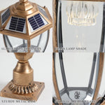 ZUN Retro gold Solar Column Headlights With Dimmable LED W1340133339