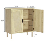 ZUN Kitchen storage cabinets with rattan decorative doors, buffets, wine cabinets, dining rooms, 40839798