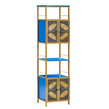 ZUN Tall Large Floor Storage Cabinet with Open Compartments and 2 Cabinets with Doors, Freestanding W2167131142