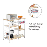 ZUN 3-Tier Kitchen Baker's Rack Utility Microwave Oven Stand Storage Cart Workstation Shelf White Oak 16779105