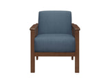 ZUN Durable Accent Chair 1pc Luxurious Blue Upholstery Plush Cushion Comfort Modern Living Room B011126016