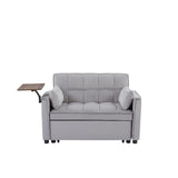 ZUN Grey Velvet Loveseat Sofa Bed W588132116